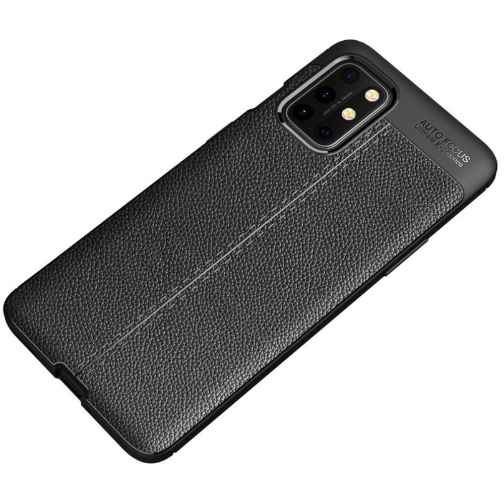 Hoesje voor OnePlus 8T Dubbele Lijn Litchi Leder Effect