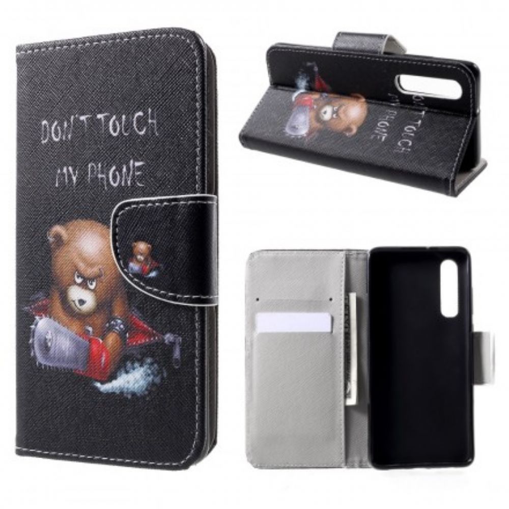 Folio-hoesje voor Huawei P30 Gevaarlijke Beer