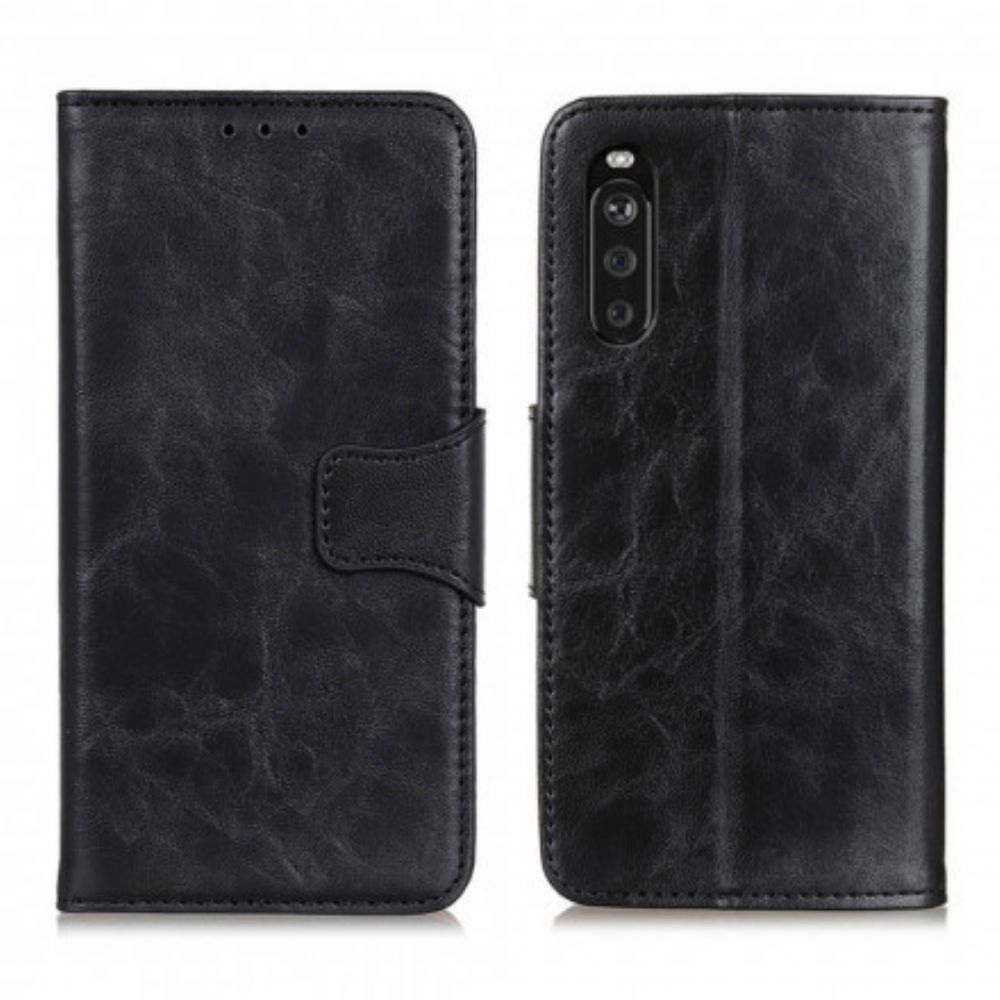 Folio-hoesje voor Sony Xperia 10 III Gespleten Lederen Omkeerbare Sluiting