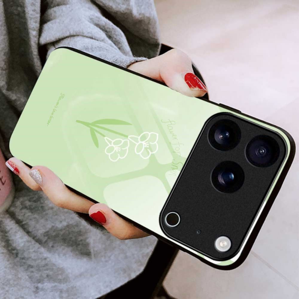 Case Hoesje iPhone 17 Pro Max Telefoonhoesje Bloemen Van Gehard Glas