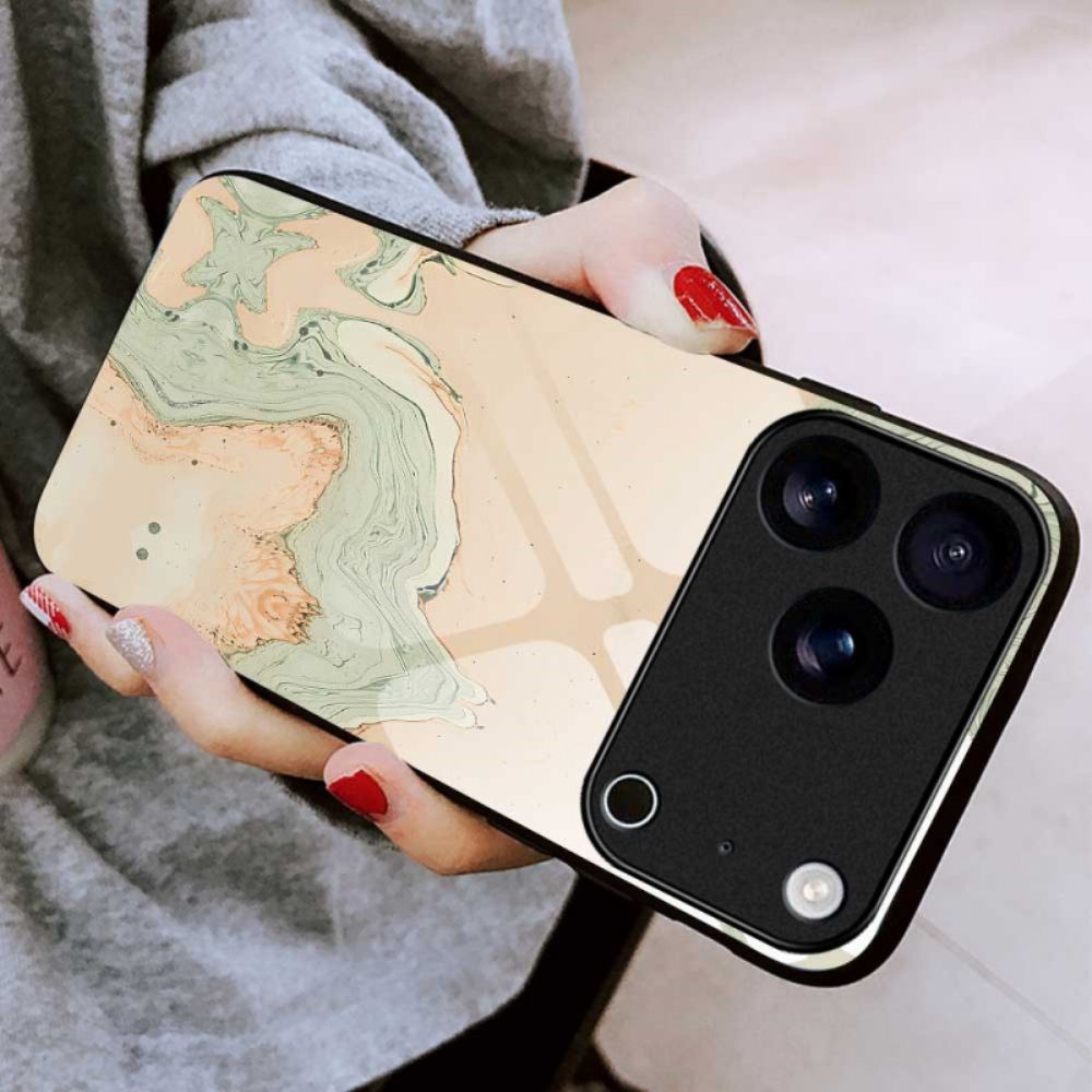 Case Hoesje iPhone 17 Pro Max Telefoonhoesje Gehard Glas Met Geschilderd Patroon