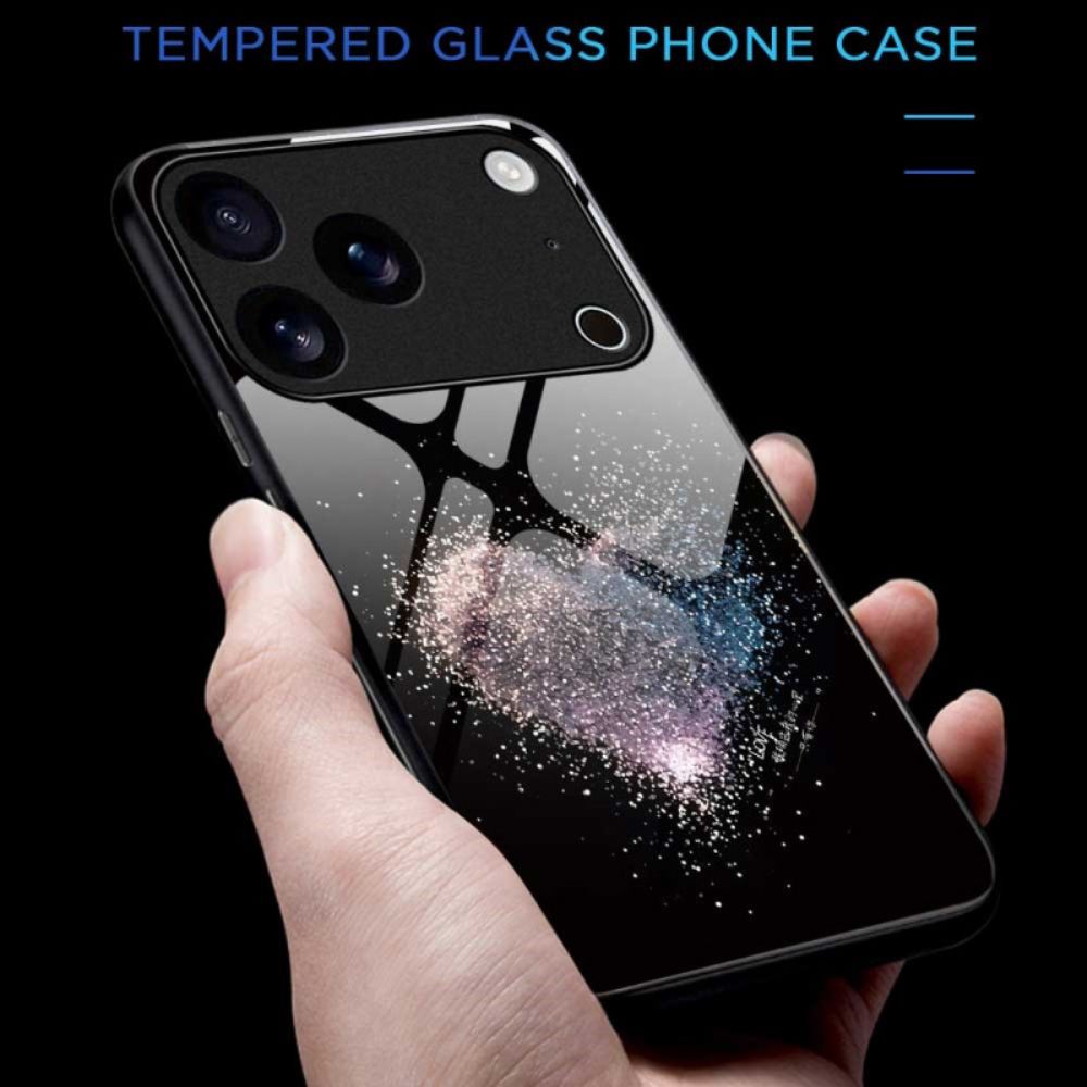 Case Hoesje iPhone 17 Pro Max Telefoonhoesje Hartvormig Gehard Glas