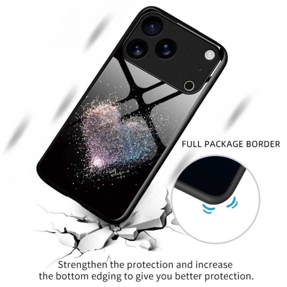 Case Hoesje iPhone 17 Pro Max Telefoonhoesje Hartvormig Gehard Glas