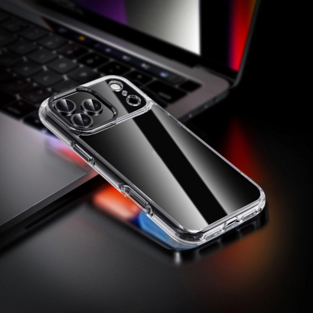 Case Hoesje iPhone 17 Pro Max Telefoonhoesje Ipaky Transparant Metalen Lensframe