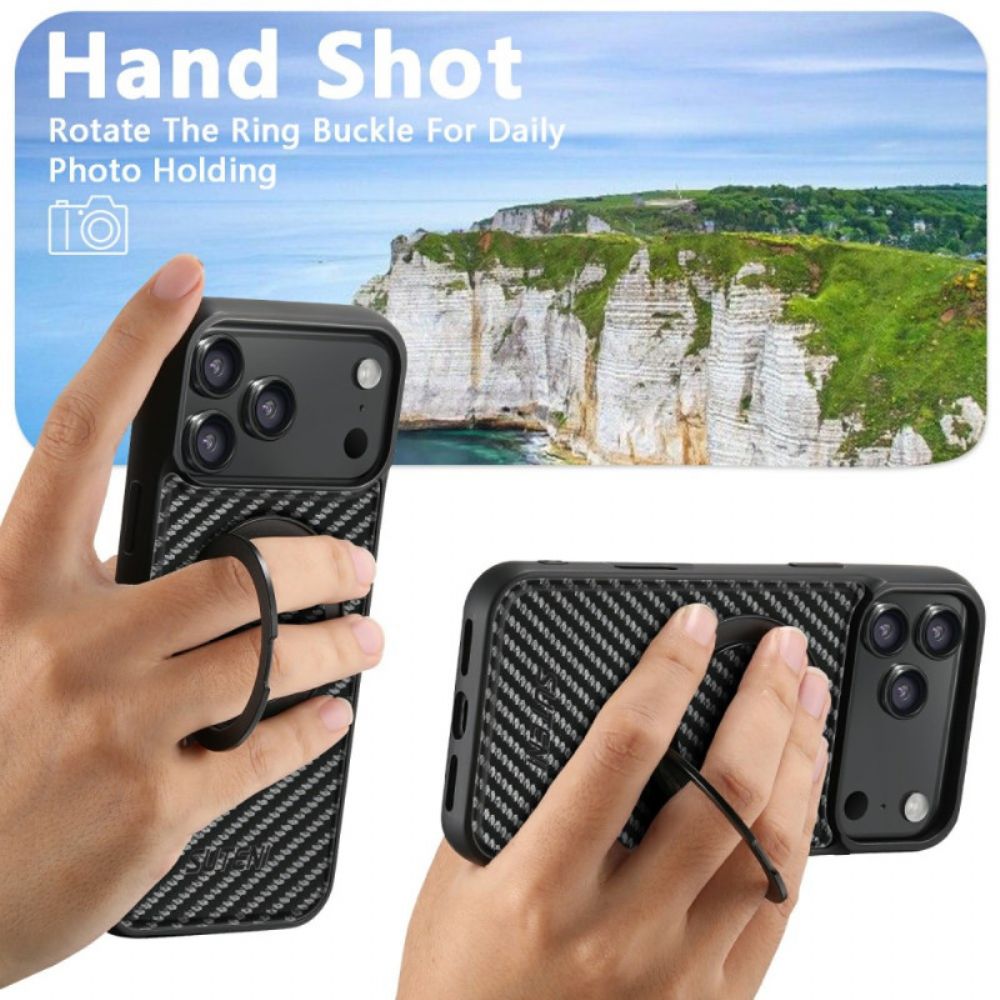 Case Hoesje iPhone 17 Pro Max Telefoonhoesje Magsafe Draaibare Houder Suteni