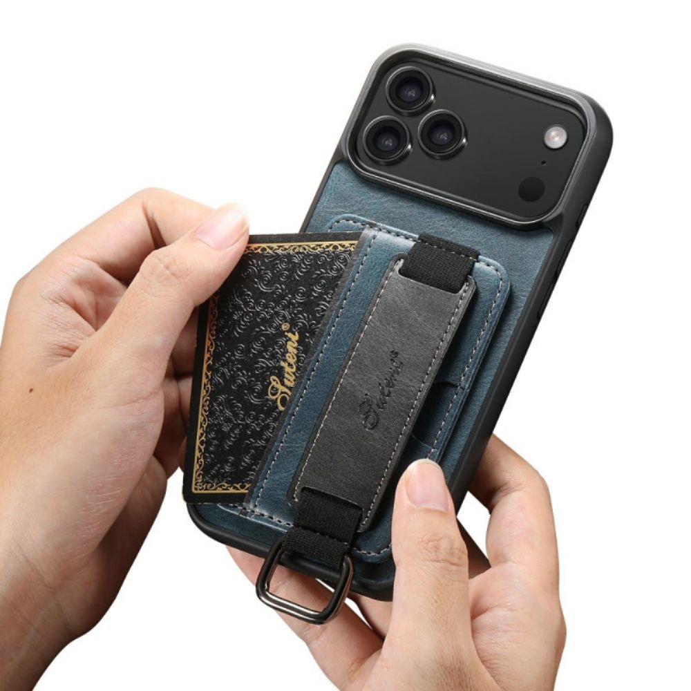 Case Hoesje iPhone 17 Pro Max Telefoonhoesje Suteni Kaarthouder En Band