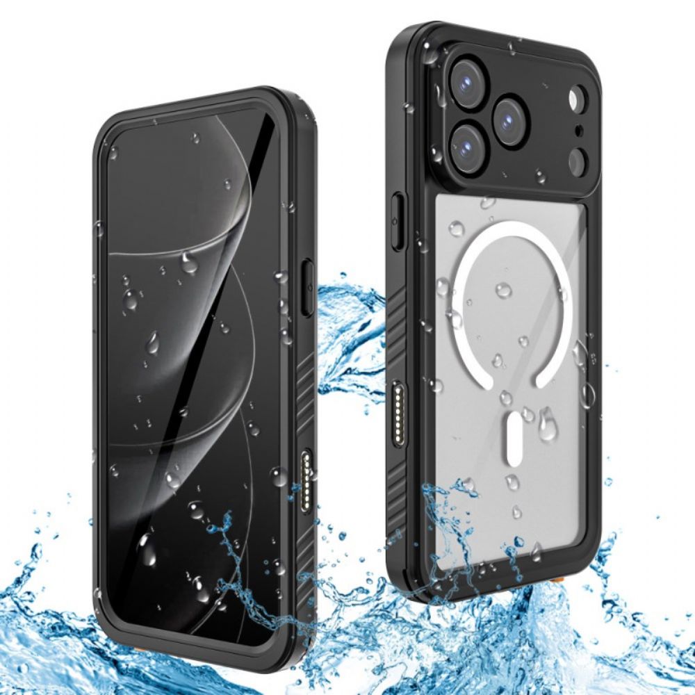 Case Hoesje iPhone 17 Pro Max Telefoonhoesje Transparante Magsafe-compatibele Waterdichte Ip68-houder