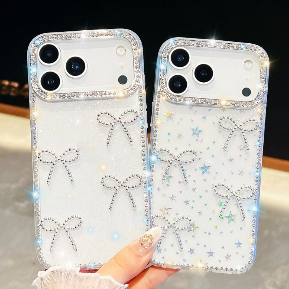 Case Hoesje iPhone 17 Pro Max Telefoonhoesje Vlinder- En Glitterdecoratie
