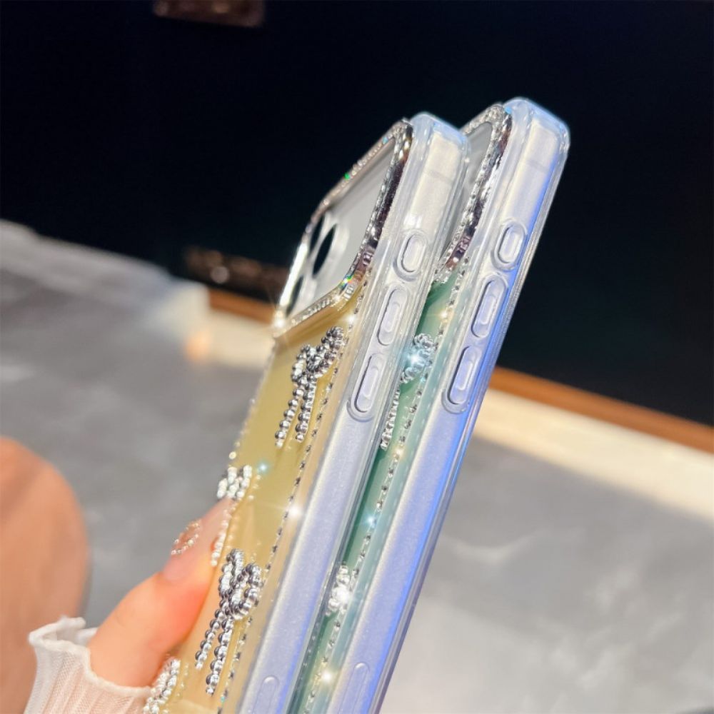 Case Hoesje iPhone 17 Pro Max Telefoonhoesje Vlinder- En Glitterdecoratie