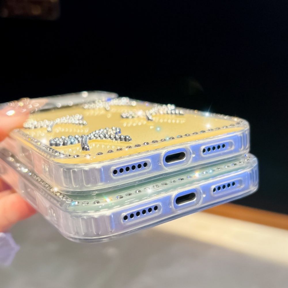 Case Hoesje iPhone 17 Pro Max Telefoonhoesje Vlinder- En Glitterdecoratie