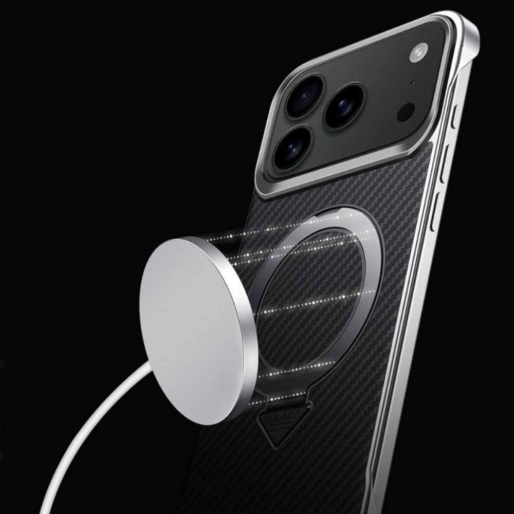 Cover Hoesje iPhone 17 Pro Max Telefoonhoesje Magsafe Carbon Fiber Ring Mount