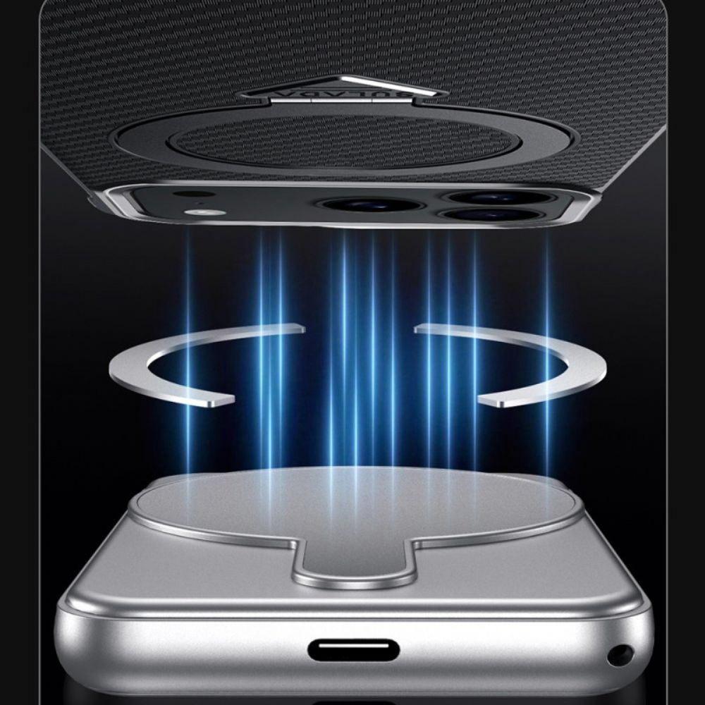 Cover Hoesje iPhone 17 Pro Max Telefoonhoesje Magsafe Carbon Fiber Ring Mount