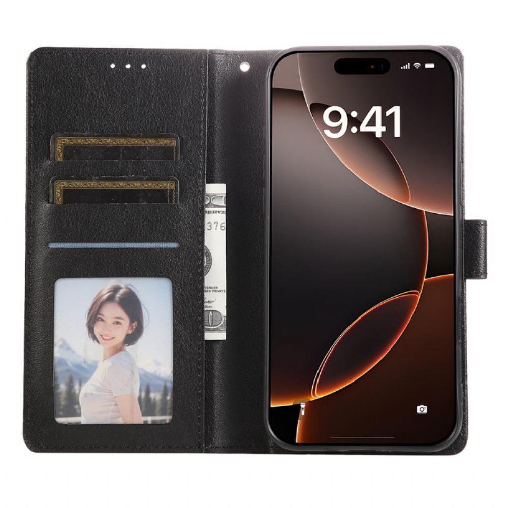 Flip Case Leren iPhone 17 Pro Max Eenvoudig En Effen