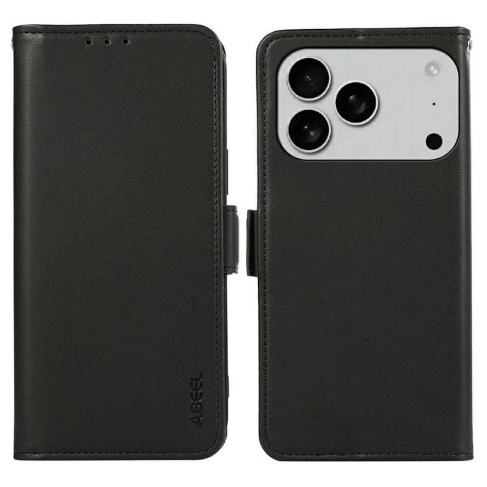 Flip Case Leren iPhone 17 Pro Max Rfid-bescherming Abeel