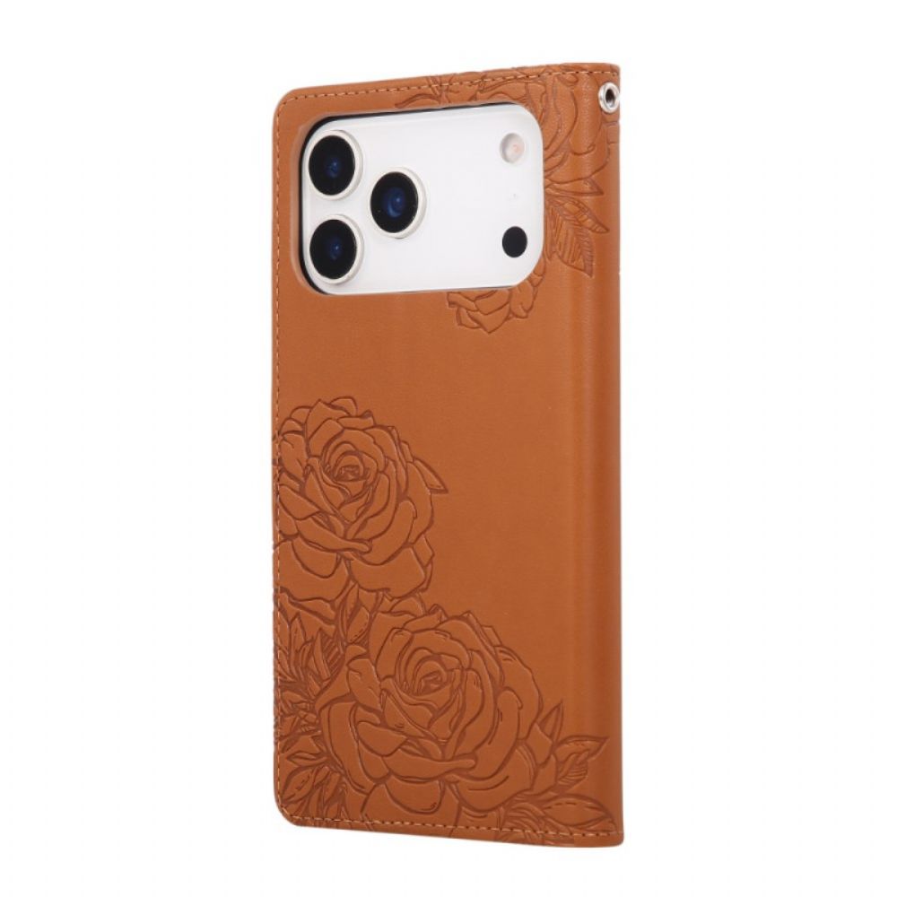 Folio-hoesje iPhone 17 Pro Max Bloemenprint