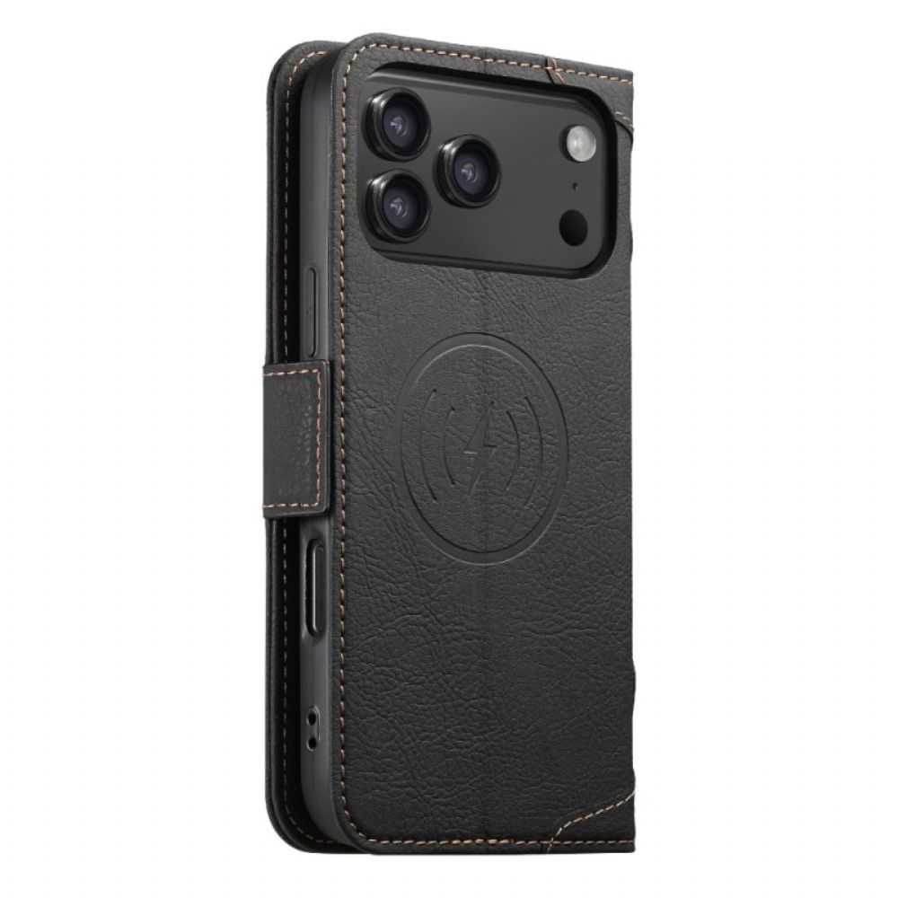 Folio-hoesje iPhone 17 Pro Max Magsafe Premium Vintage-compatibel Bescherming Hoesje