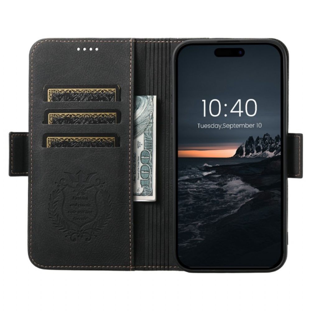 Folio-hoesje iPhone 17 Pro Max Magsafe Premium Vintage-compatibel Bescherming Hoesje