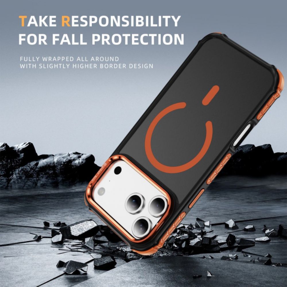 Hoesje iPhone 17 Pro Max Compatibele Magsafe Lenshouder Zwart Bescherming Hoesje