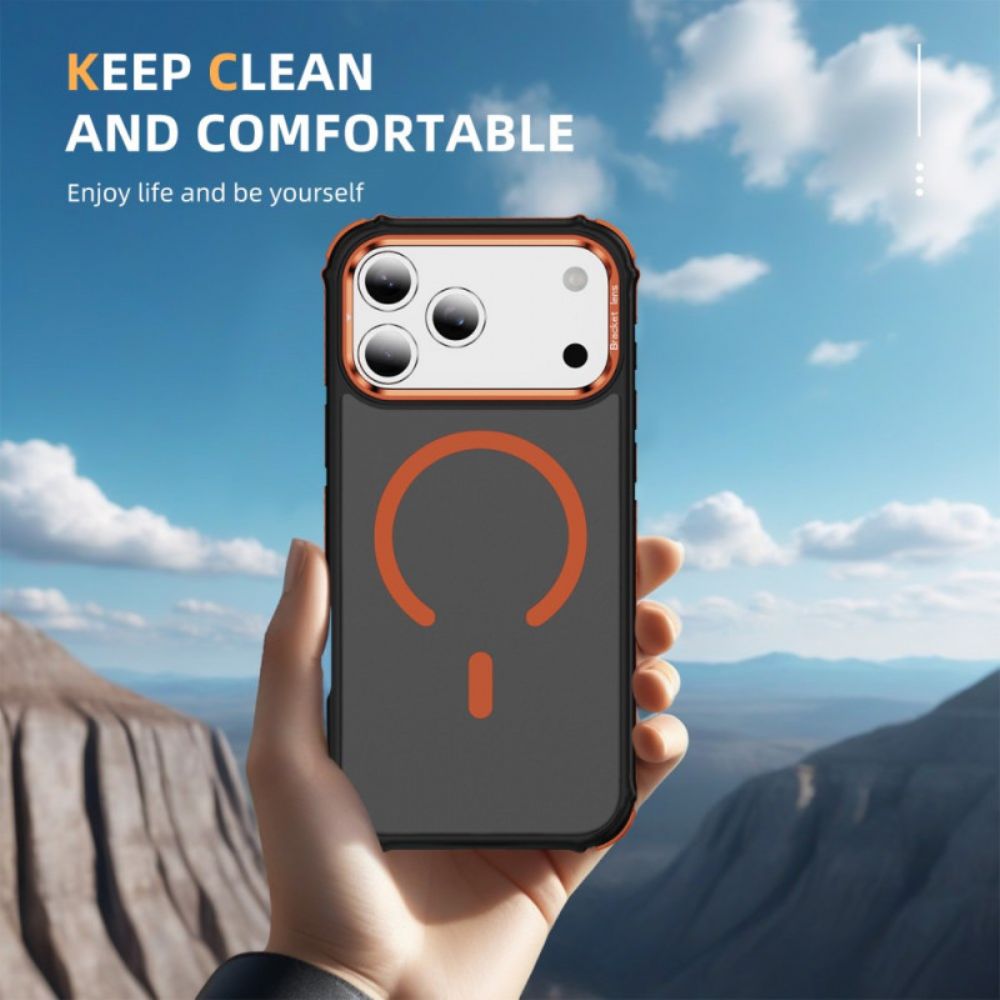 Hoesje iPhone 17 Pro Max Compatibele Magsafe Lenshouder Zwart Bescherming Hoesje