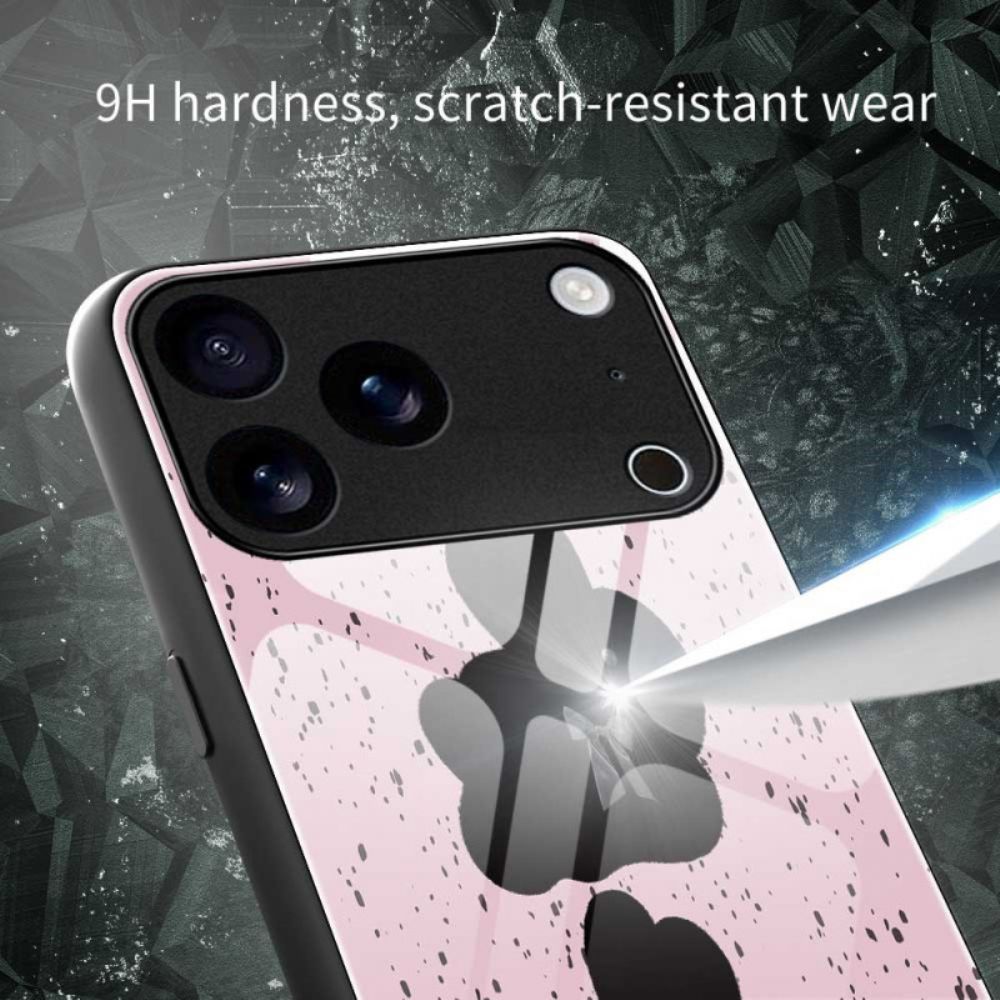 Hoesje iPhone 17 Pro Max Gehard Glas Roze En Zwart Bescherming Hoesje