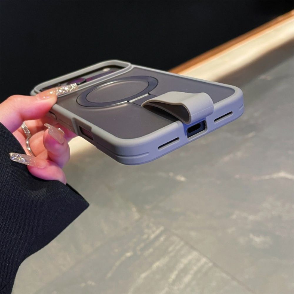 Hoesje iPhone 17 Pro Max Geïntegreerde Polsband En Metalen Standaard Bescherming Hoesje