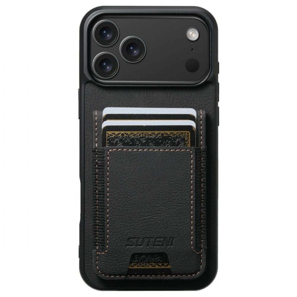 Hoesje iPhone 17 Pro Max Kaarthouder En Standaard In Retrostijl Bescherming Hoesje