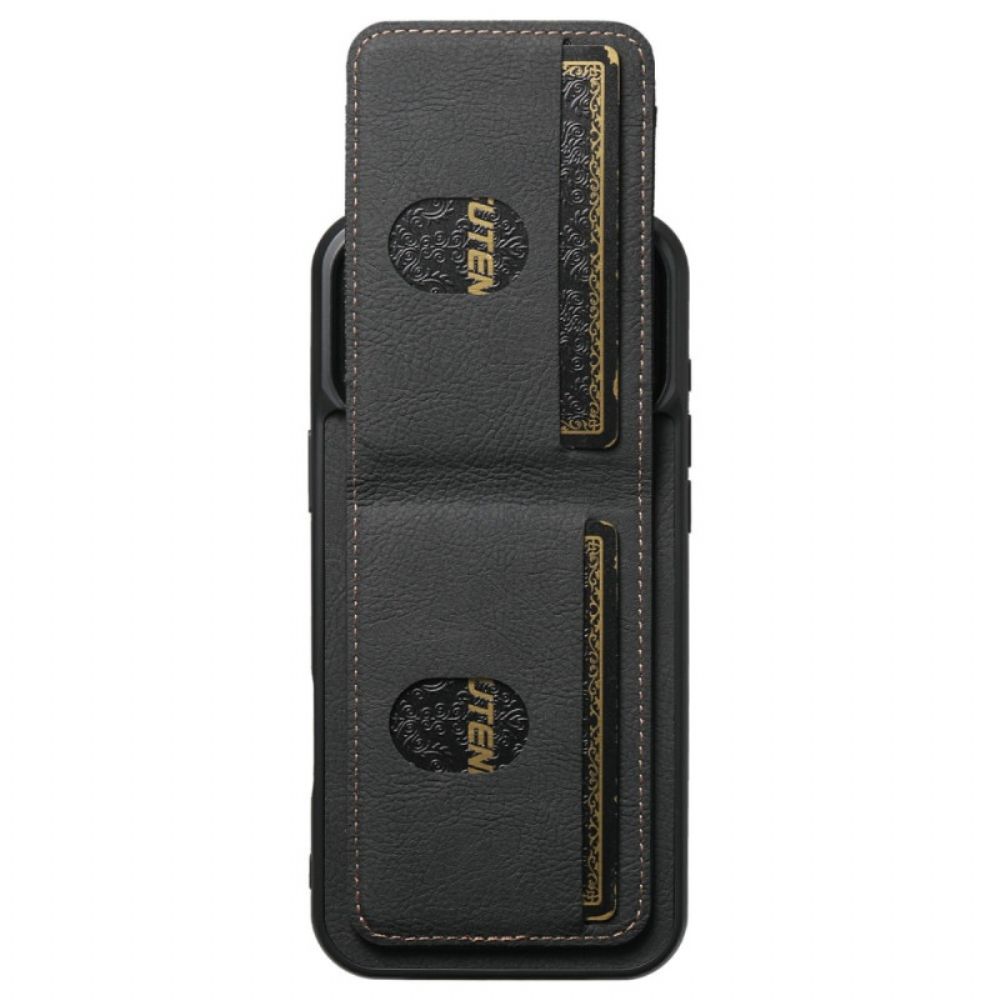 Hoesje iPhone 17 Pro Max Kaarthouder En Standaard In Retrostijl Bescherming Hoesje