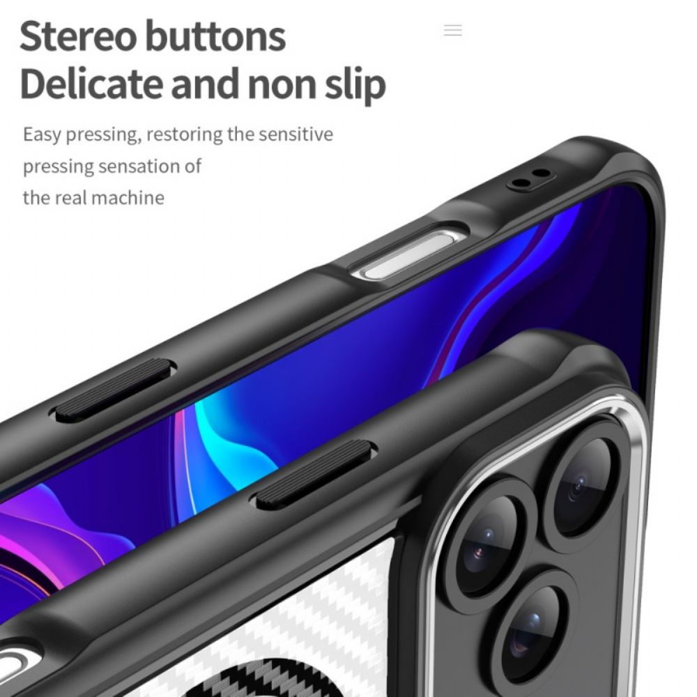 Hoesje iPhone 17 Pro Max Magsafe-compatibele Doorschijnende Koolstofvezel Bescherming Hoesje