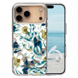 Hoesje iPhone 17 Pro Max Magsafe-compatibele Witte Bloemen