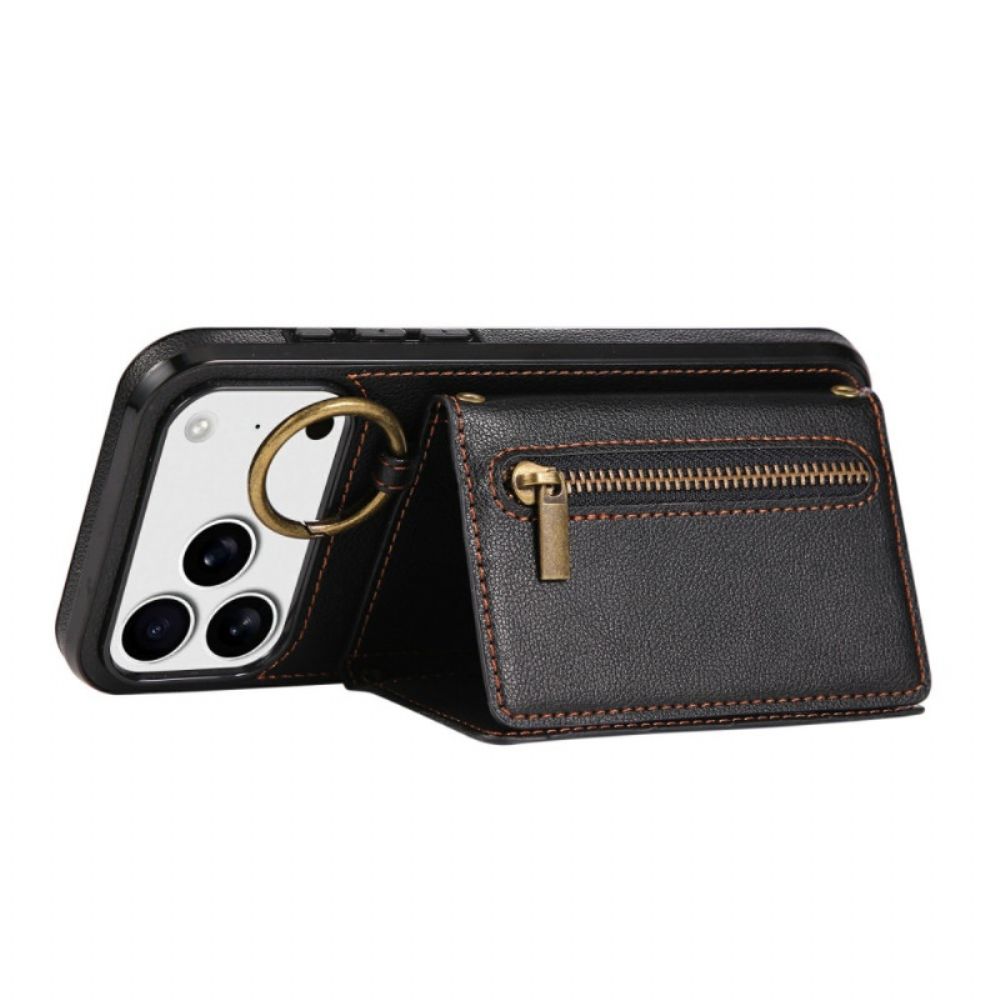 Hoesje iPhone 17 Pro Max Portemonnee En Schouderriem