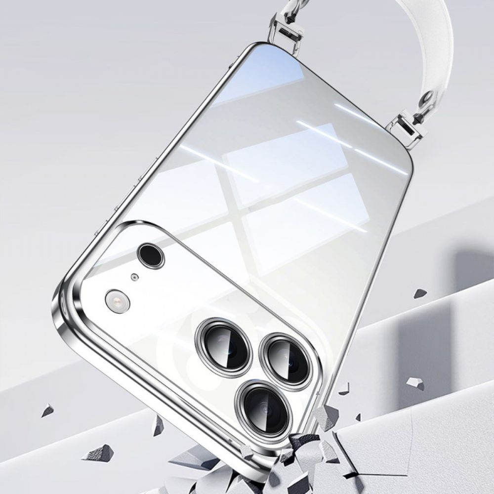 Hoesje iPhone 17 Pro Max Transparant Met Draagkoord Bescherming Hoesje