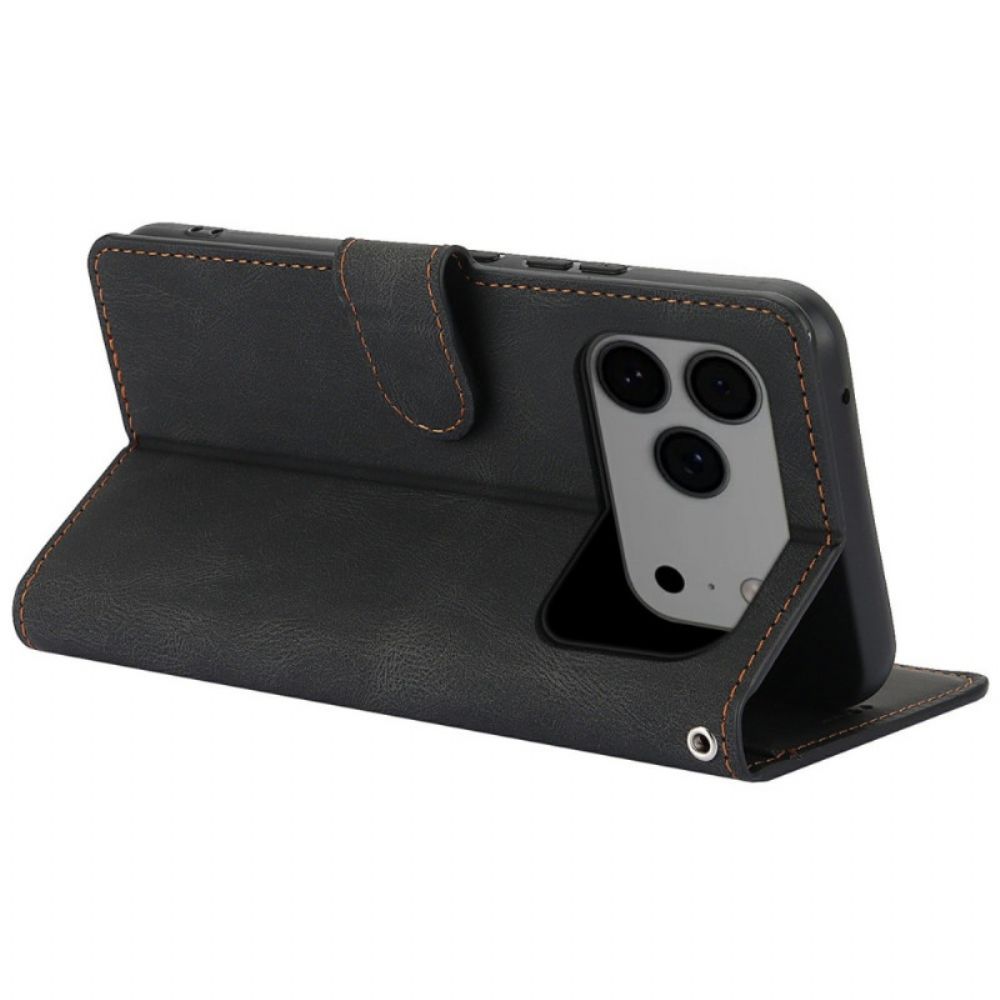 Leren Hoesje Voor iPhone 17 Pro Max Met Portemonnee En Standaard