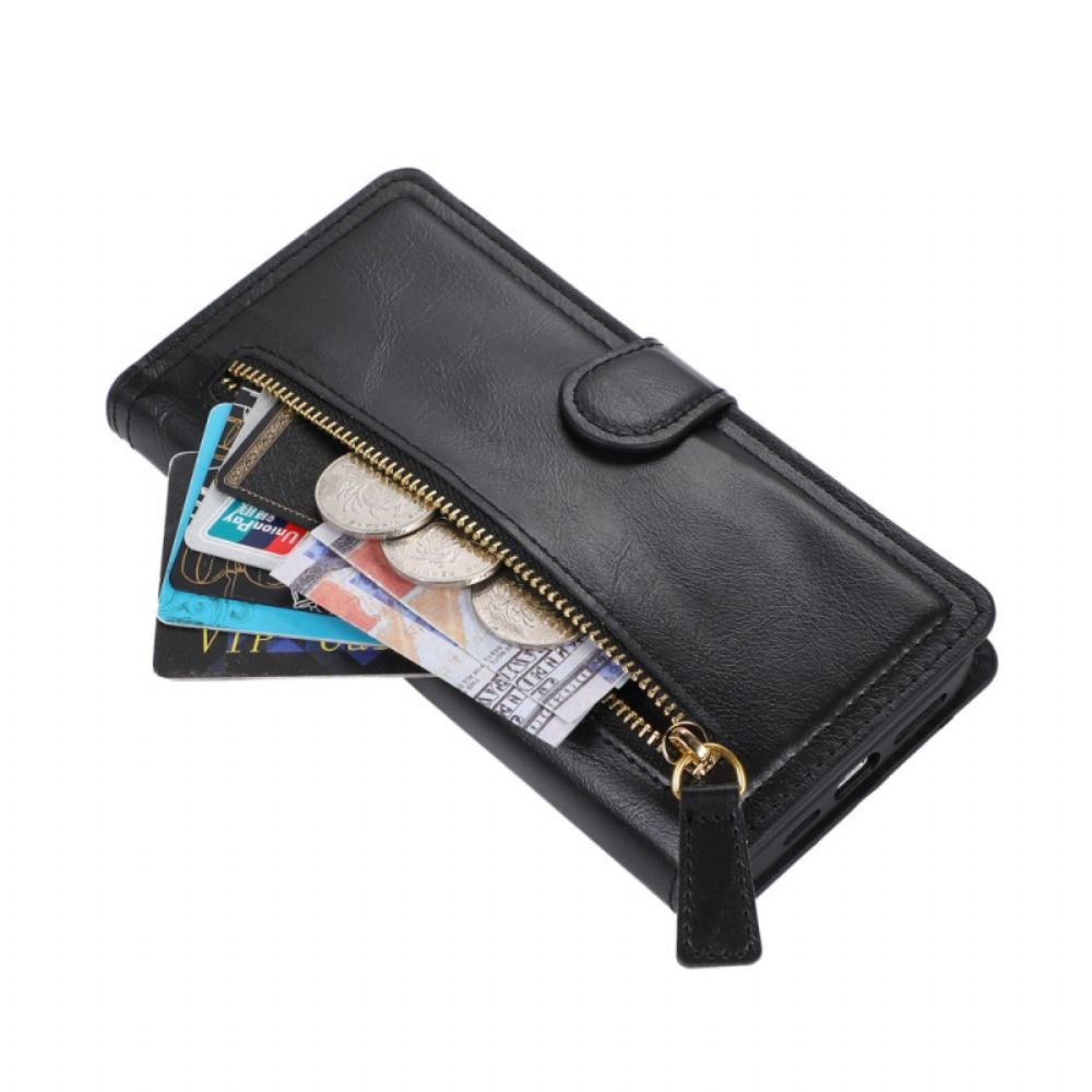 Leren Hoesje Voor iPhone 17 Pro Max Vak Met Rits