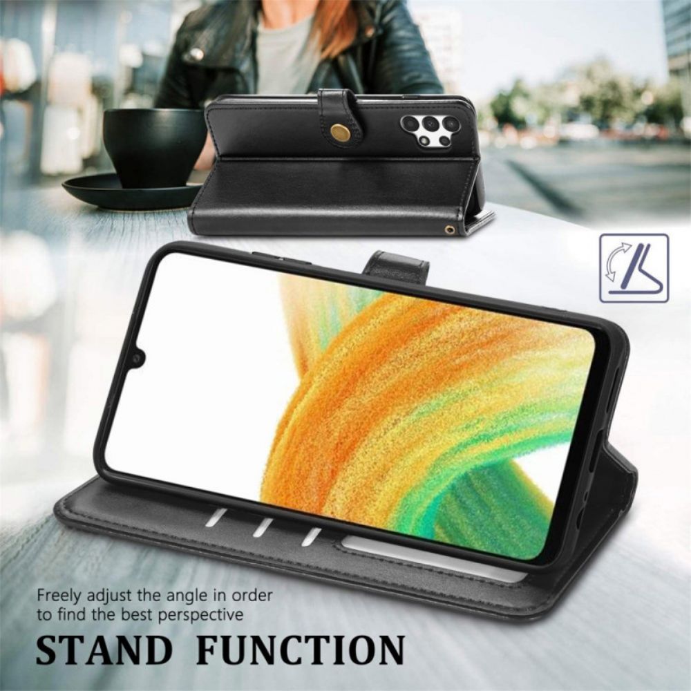 Folio-hoesje voor Samsung Galaxy A13 Faux Leder En Vintage Sluiting