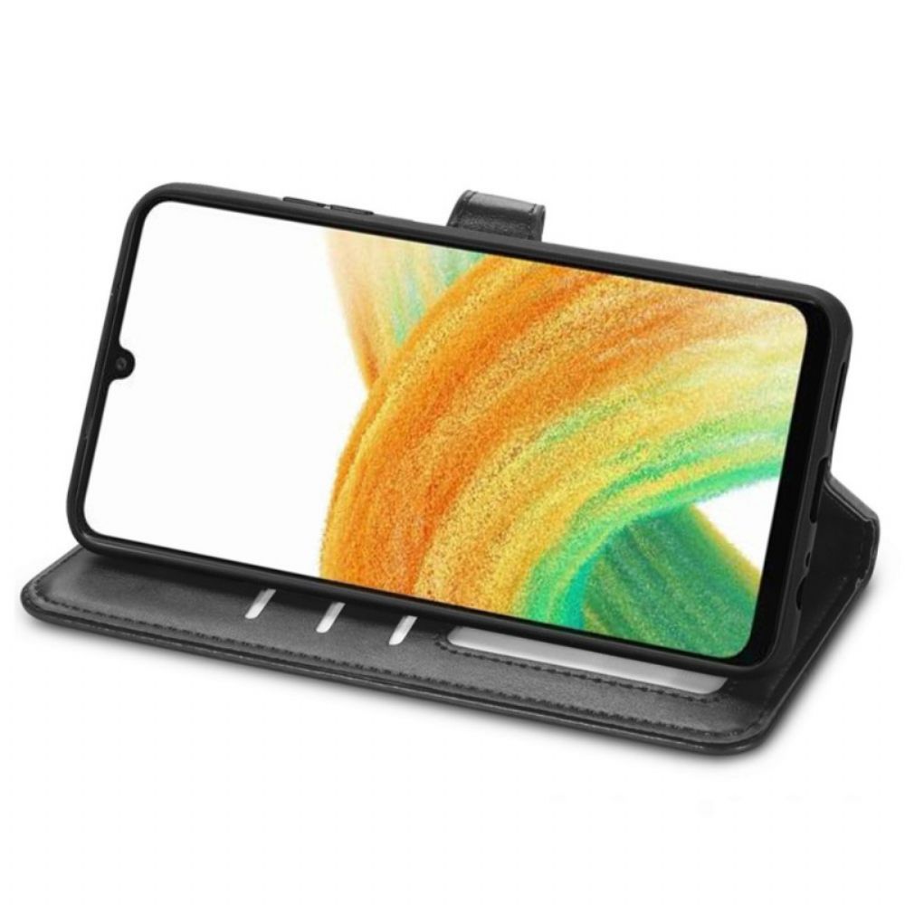Folio-hoesje voor Samsung Galaxy A13 Faux Leder En Vintage Sluiting