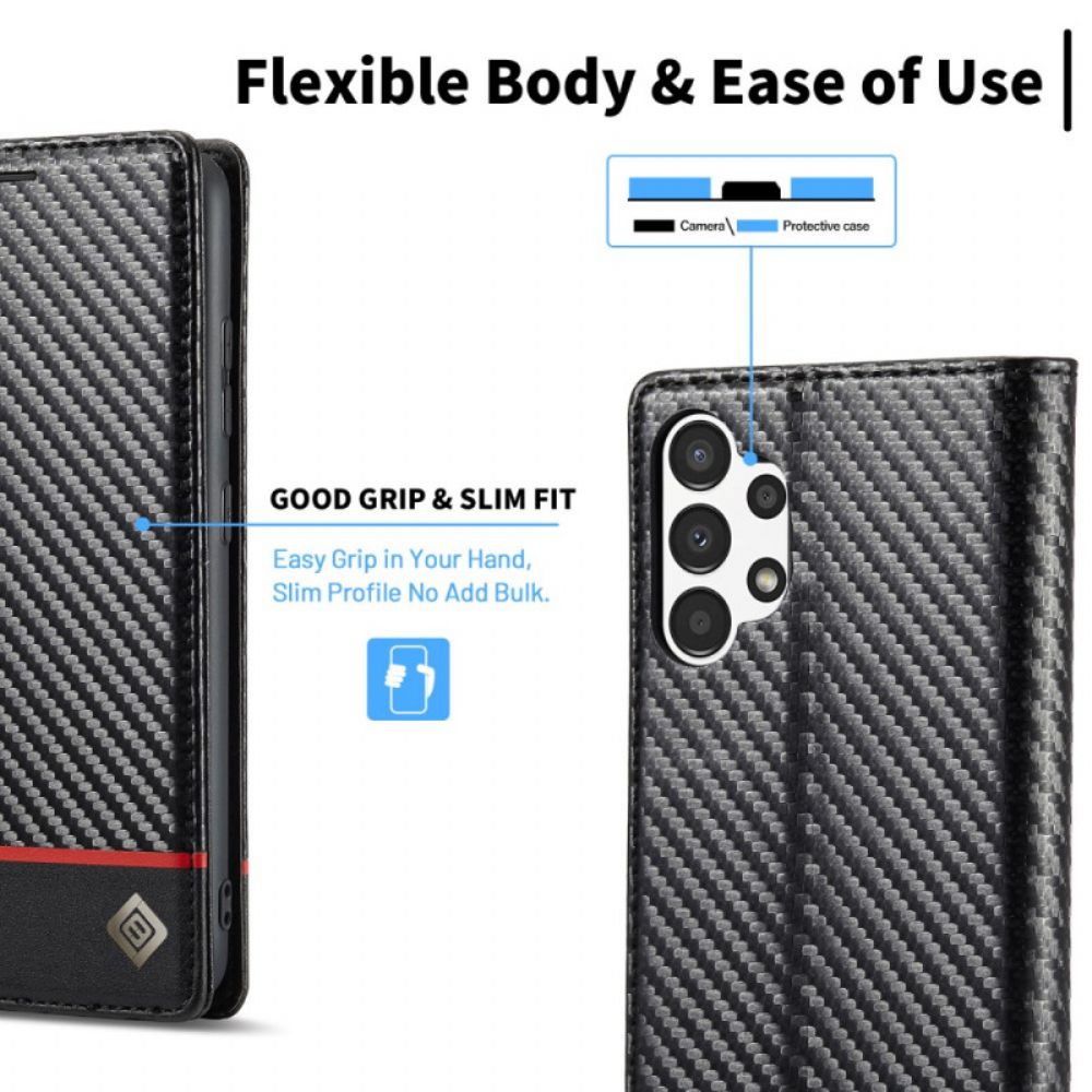 Folio-hoesje voor Samsung Galaxy A13 Koolstofvezel Lc.imeeke
