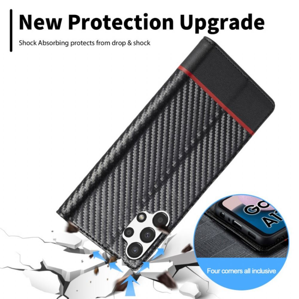 Folio-hoesje voor Samsung Galaxy A13 Koolstofvezel Lc.imeeke
