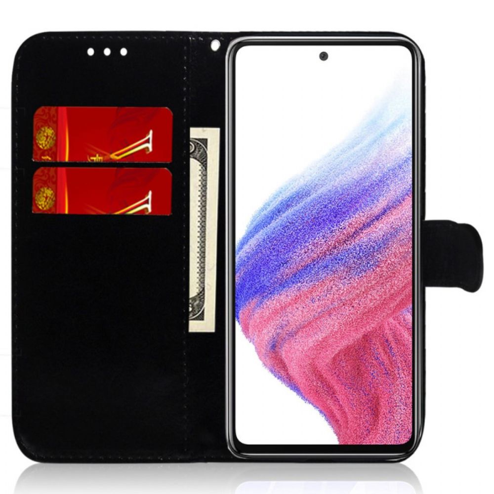 Folio-hoesje voor Samsung Galaxy A13 Met Ketting Psychedelische Band Bloemen