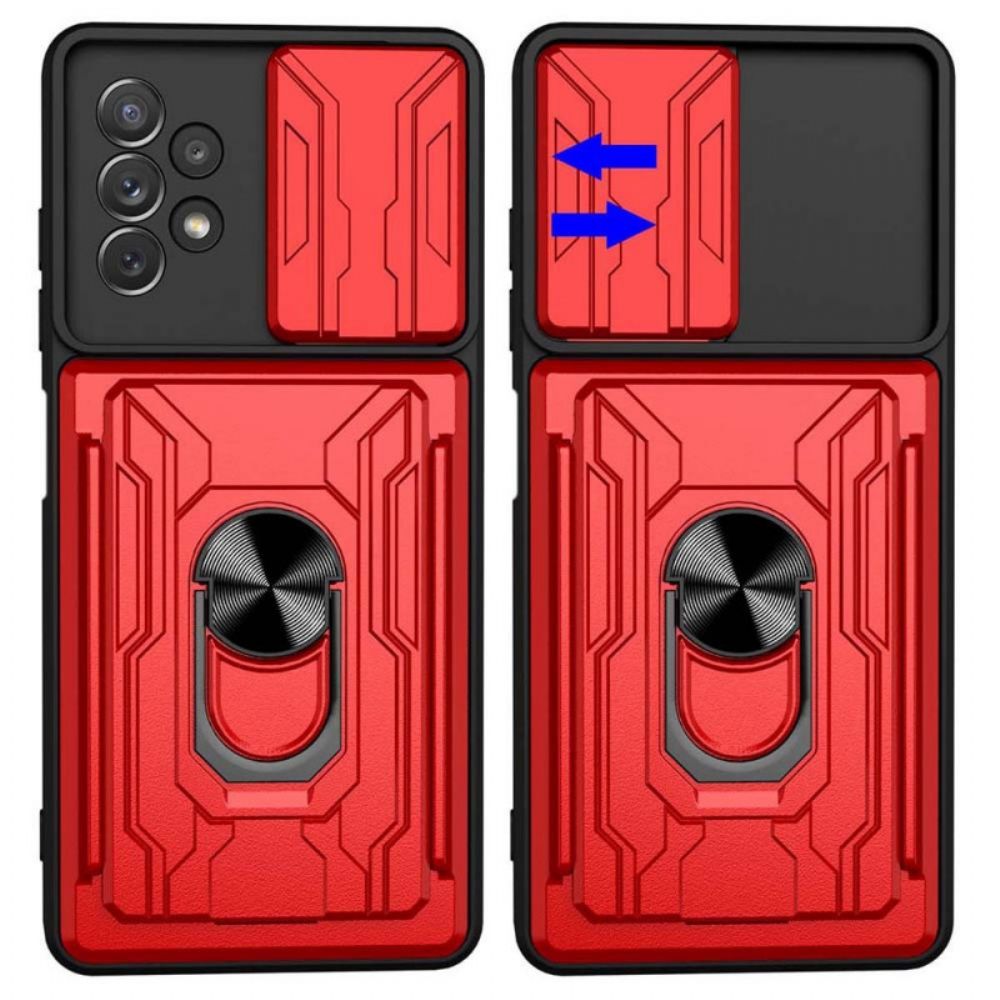 Hoesje voor Samsung Galaxy A13 Kaarthouder En Lensdop