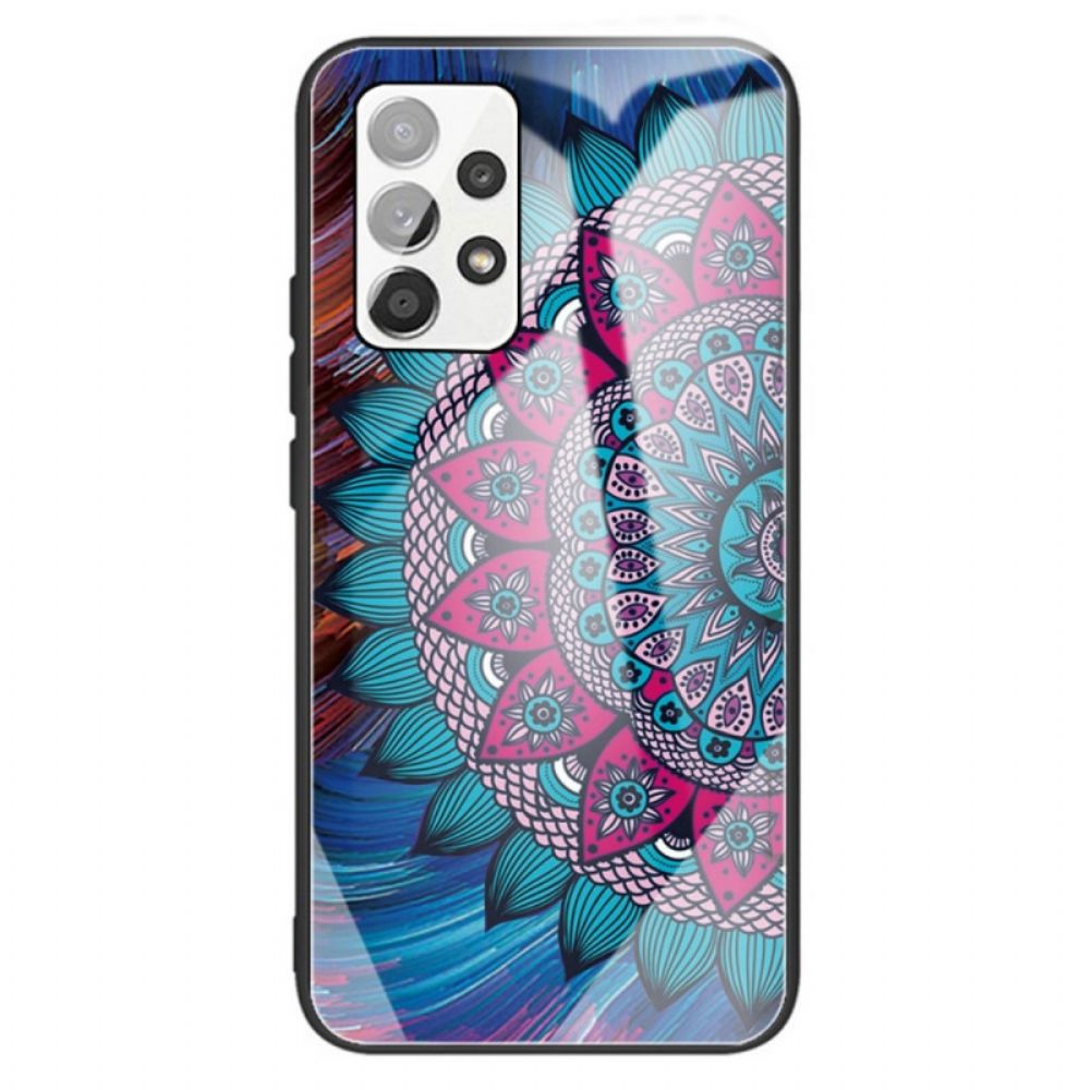 Hoesje voor Samsung Galaxy A13 Mandala Van Gehard Glas