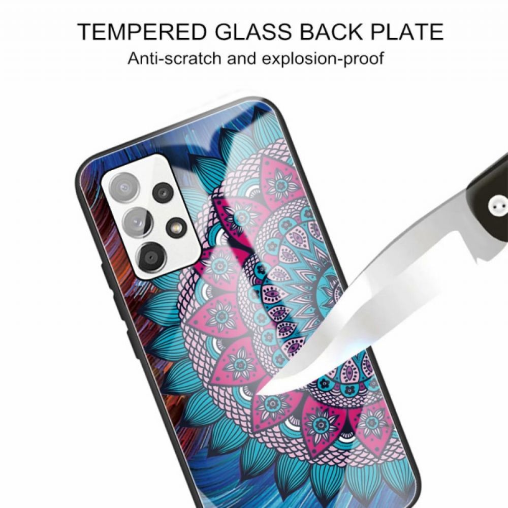 Hoesje voor Samsung Galaxy A13 Mandala Van Gehard Glas
