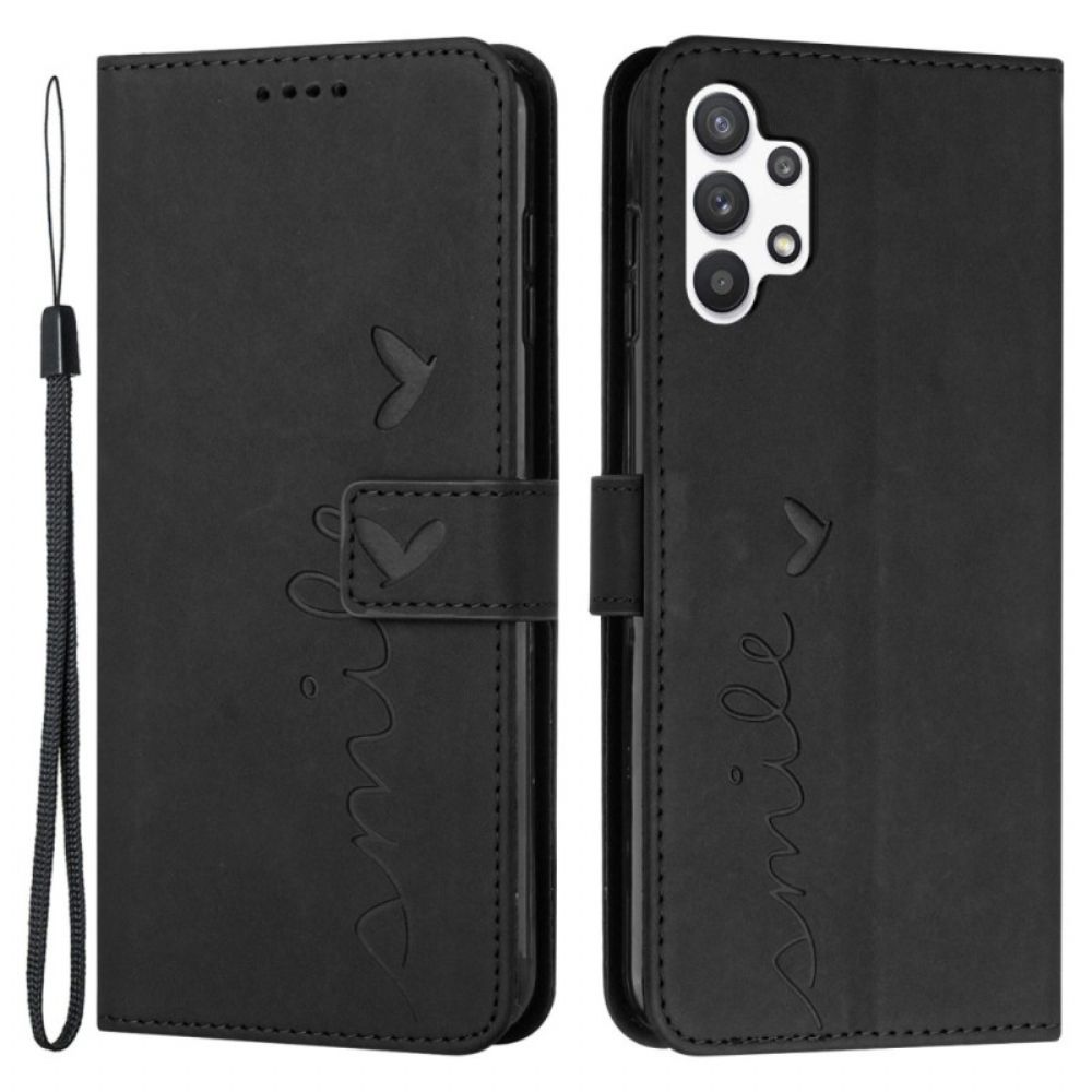 Leren Hoesje voor Samsung Galaxy A13 Glimlach