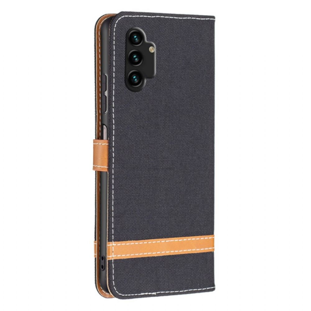 Leren Hoesje voor Samsung Galaxy A13 Met Ketting Stof En Lederlook Band