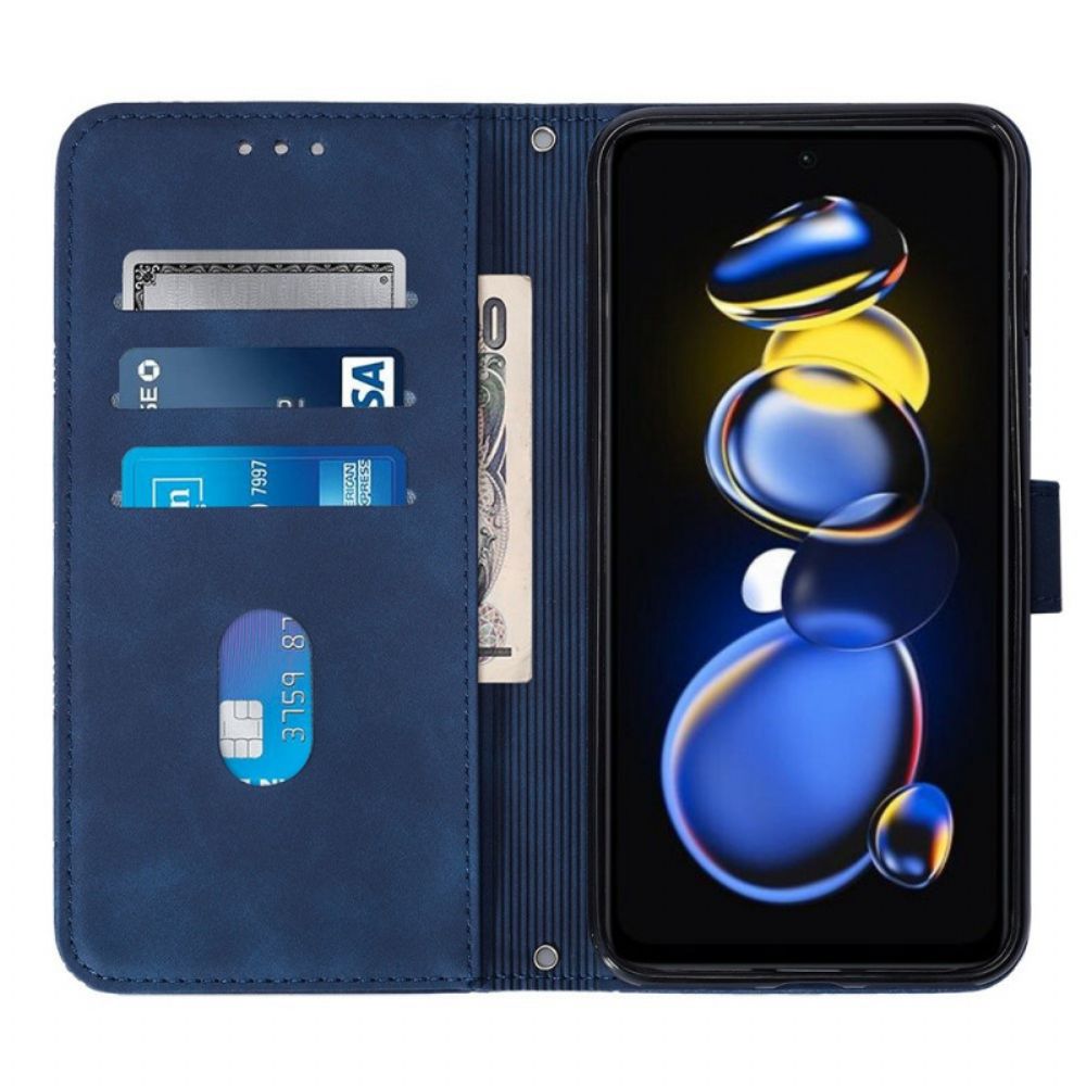 Leren Hoesje voor Poco X4 GT Met Ketting Banddriehoeken