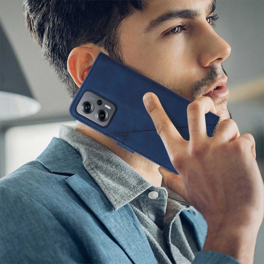 Leren Hoesje voor Poco X4 GT Met Ketting Banddriehoeken