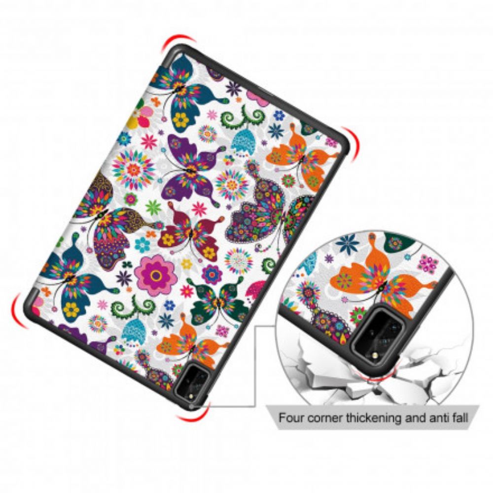Bescherming Hoesje voor Huawei MatePad Pro 12.6 Verbeterde Retro Vlinders En Bloemen