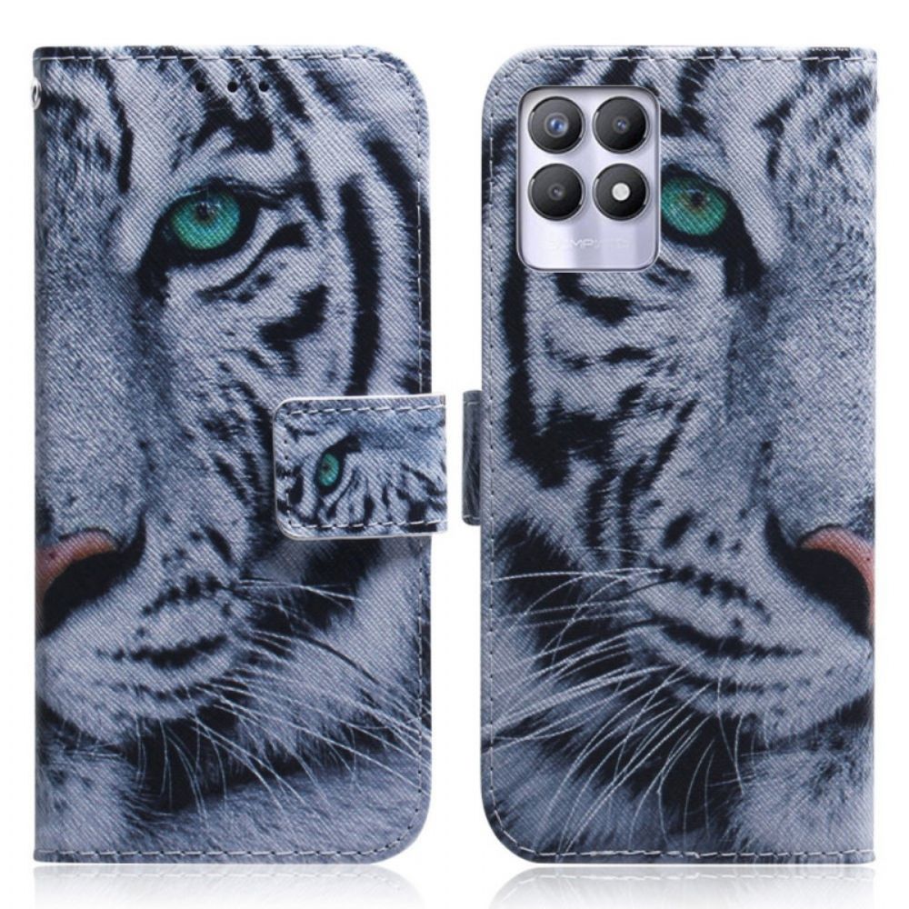 Flip Case voor Realme 8i Tijgergezicht