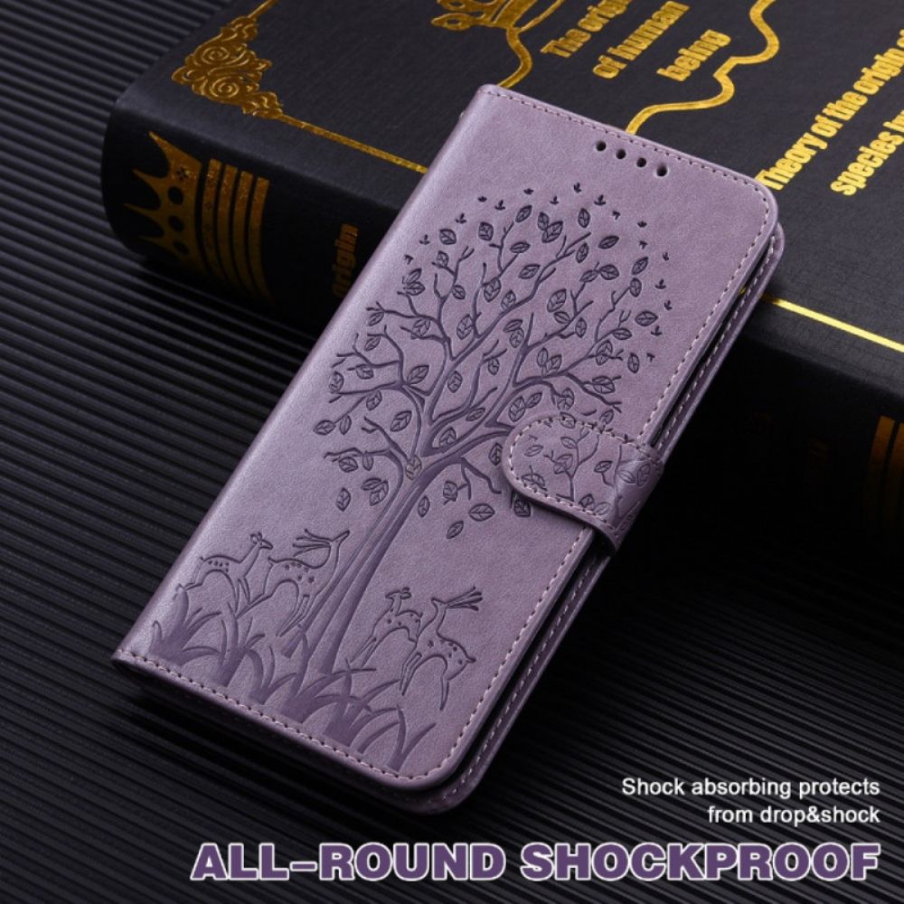 Leren Hoesje voor Realme 8i Boom En Hert