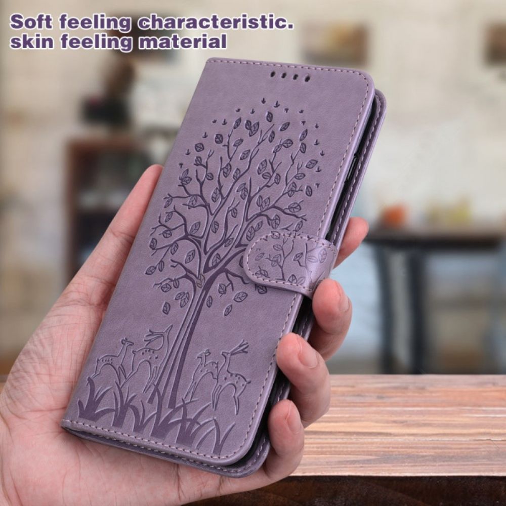 Leren Hoesje voor Realme 8i Boom En Hert