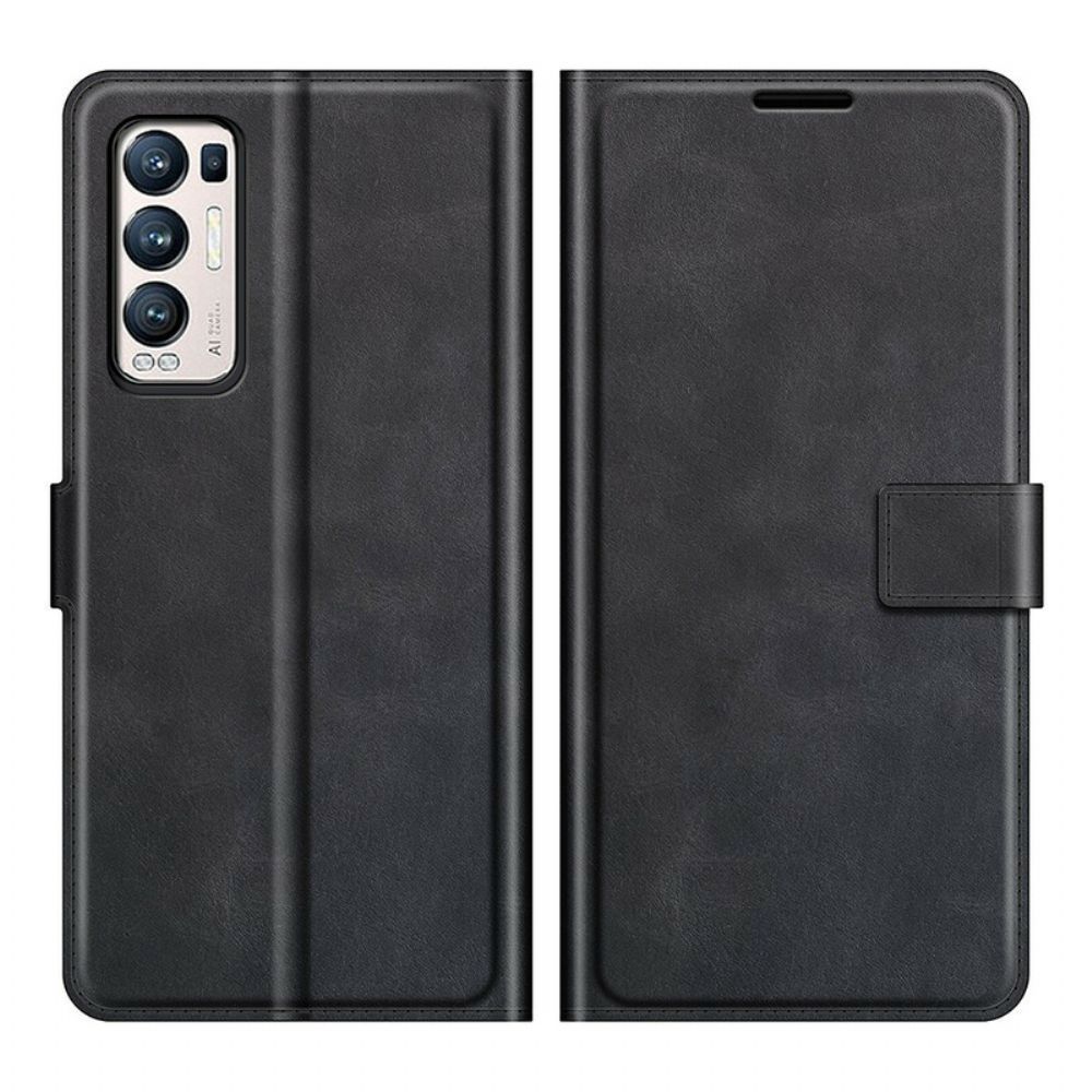 Folio-hoesje voor Oppo Find X3 Neo Extreem Slank Leereffect